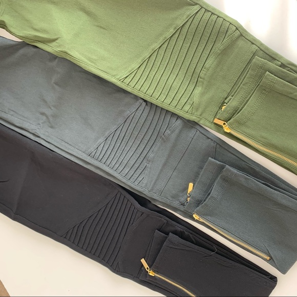 SKINNY MOTO PANTS - OLIVE - Picture 8 of 9